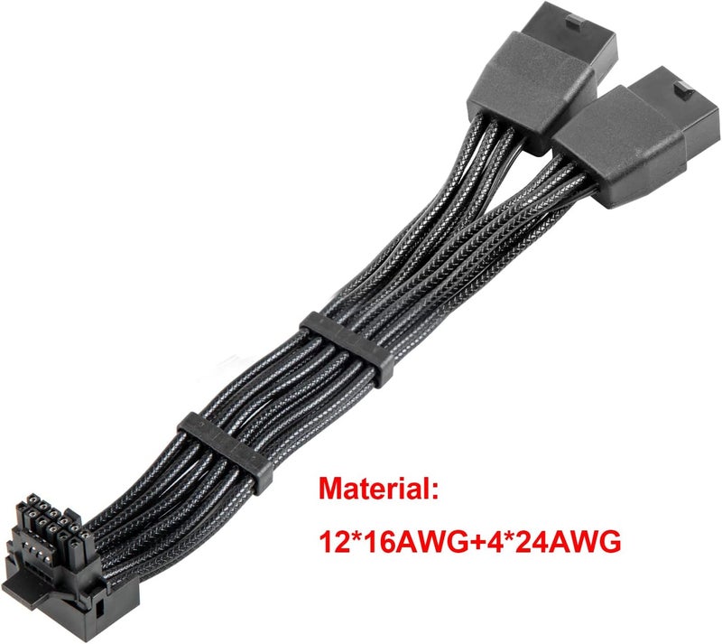 JOYJOM 12VHPWR 90 Degree Adapter to 2X 8Pin: 16AWG 16 PIN GPU Right Angle PCI-E 5.0 Extension for for Graphic Card GPU 12+4pin RTX 3090Ti 4070Ti 4080 4090 (Type B) - Image 5